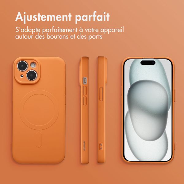imoshion Coque Couleur avec MagSafe Apple iPhone 15 - Neon Orange
