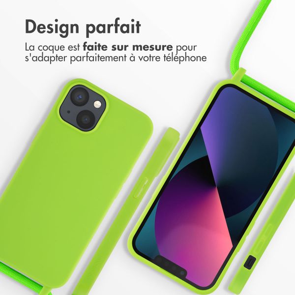 imoshion Coque en silicone avec cordon Apple iPhone 13 - Fluor Groen