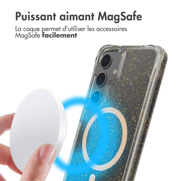 imoshion Coque arrière transparente Pailletée avec MagSafe Samsung Galaxy S24 - Doré