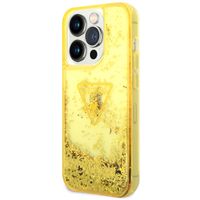 Guess Coque Liquid Glitter iPhone 14 Pro Max - Jaune