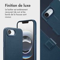 Accezz Étui de télephone portefeuille en cuir 2-en-1 avec MagSafe Apple iPhone 16e - Nightfall Blue