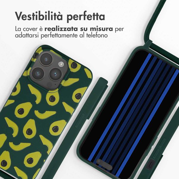imoshion Coque design en silicone avec cordon Apple iPhone 15 Pro - Avocado Green