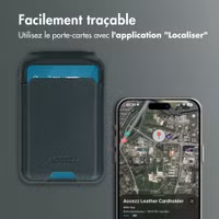 Accezz Portefeuille en cuir magnétique avec support - Compatible avec Apple Find My - Cedar Green
