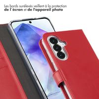 Selencia Étui de téléphone portefeuille en cuir véritable Samsung Galaxy A36  - Rouge