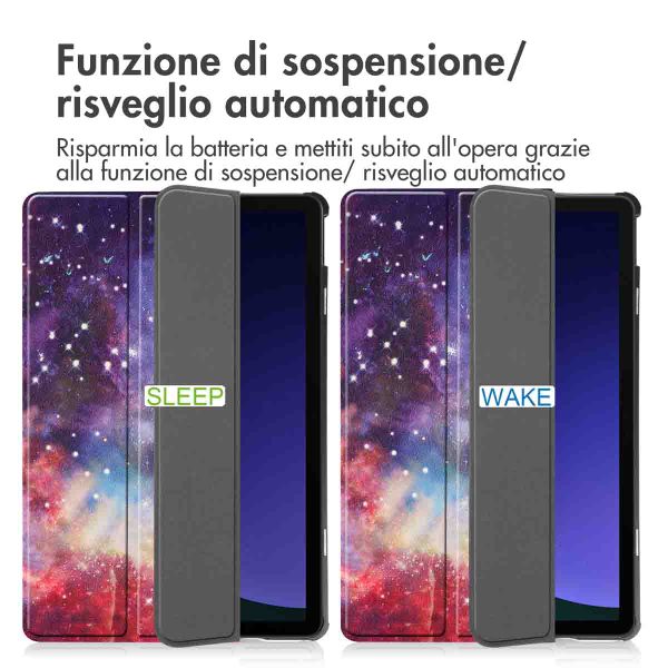 imoshion Coque tablette Design Trifold Samsung Galaxy Tab S9 11.0 pouces - Space