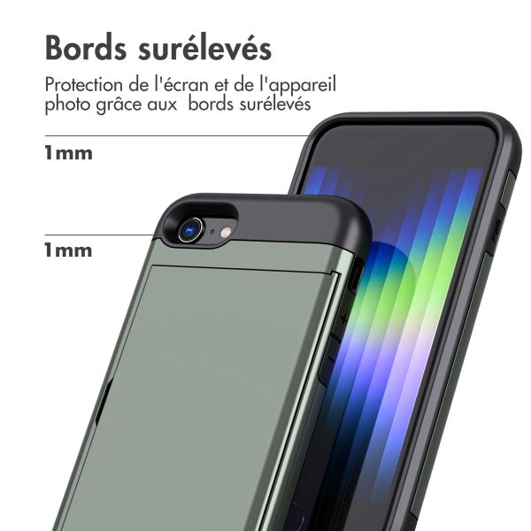 imoshion Coque arrière avec porte-cartes iPhone SE (2022 / 2020) / 8 / 7 - Vert foncé