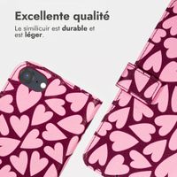 imoshion Étui de télephone portefeuille Design Apple iPhone SE (2022 / 2020) / 8 / 7 / 6(s) - Hearty Blush