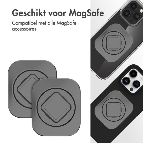 Accezz EasyLock Support de téléphone de voiture - Avec coque iPhone 14 Pro - Grille de ventilation - Rotation à 360 degrés - Noir