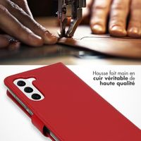 Selencia Étui portefeuille en cuir véritable Samsung Galaxy S23 Plus - Rouge