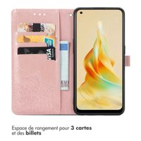 imoshion Etui de téléphone portefeuille Mandala Oppo Reno 8 T (4G) - Rose Dorée