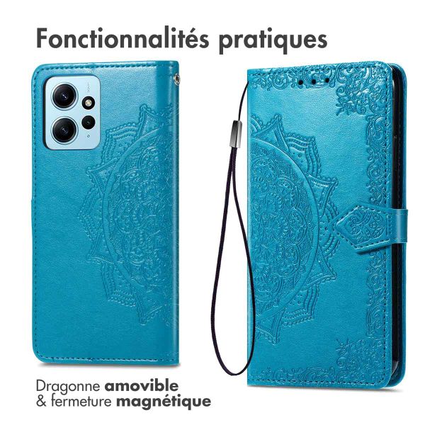 imoshion Etui de télephone Mandala Xiaomi Redmi Note 12 (4G) - Turquoise
