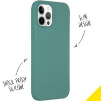 Accezz Coque Liquid Silicone iPhone 12 Pro Max - Vert foncé