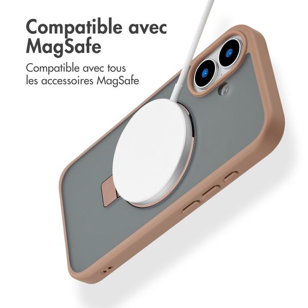 Accezz Coque Ring Stand avec MagSafe iPhone 16 - Brown