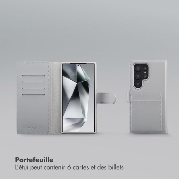 Selencia Étui portefeuille amovible Olyn avec MagSafe Samsung Galaxy S24 Ultra - Gris