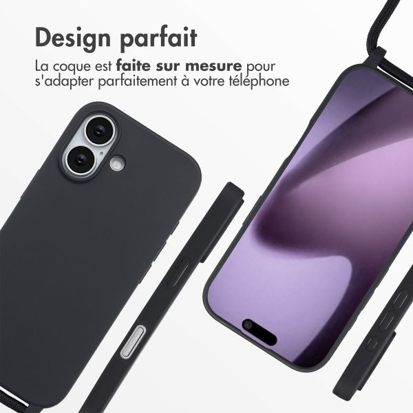 imoshion Coque en silicone avec cordon Apple iPhone 17 - Noir