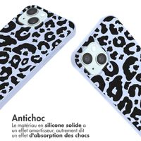 imoshion Coque design en silicone avec cordon iPhone 15 - Animal Lila