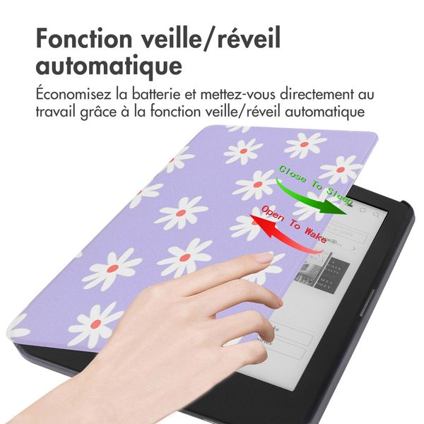imoshion Design Slim Hard Case Sleepcover Kobo Clara HD - Flowers Distance