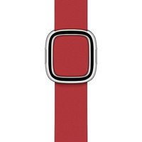 Apple Bracelet Leather Band Modern Buckle Apple Watch Series 1 t/m 9 / SE (38/40/41 mm) | Series 10 / 11 (42 mm) - Taille M - Scarlet Red