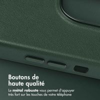 Accezz Coque arrière en cuir avec MagSafe Apple iPhone 14 Pro - Cedar Green