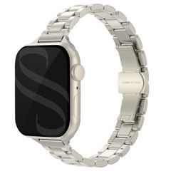 Selencia Bracelet à maillons fin en acier Apple Watch Series 1 t/m 9 / SE (38/40/41 mm) | Series 10 / 11 (42 mm) - Lumière stellaire