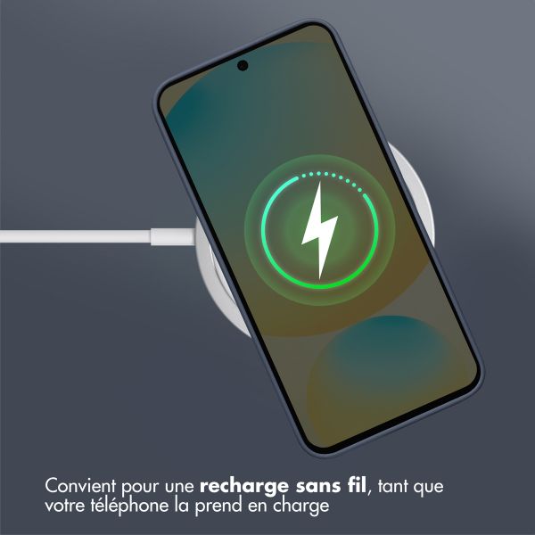 Accezz Coque Liquid Silicone avec MagSafe Samsung Galaxy S25 FE - Bleu foncé