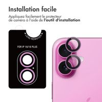 imoshion Lot de 2 protections d'objectif de caméra Apple iPhone 16 / 16 Plus - Rose
