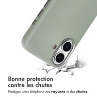 Accezz Coque arrière en cuir avec MagSafe Apple iPhone 16 - Light Grey