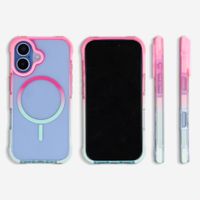 Selencia Coque arrière MagSafe Gradient Apple iPhone 17 - Rose / Bleu