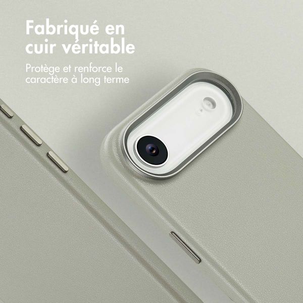 Accezz Coque arrière en cuir avec MagSafe Apple iPhone Air - Light Grey