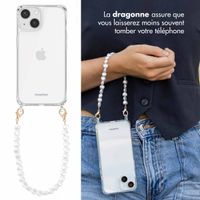 imoshion Coque avec dragonne + bracelet Apple iPhone 14 - Perles Cœurs
