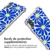 imoshion Coque Design avec cordon Apple iPhone X / Xs - Cobalt Blue Flowers Connect