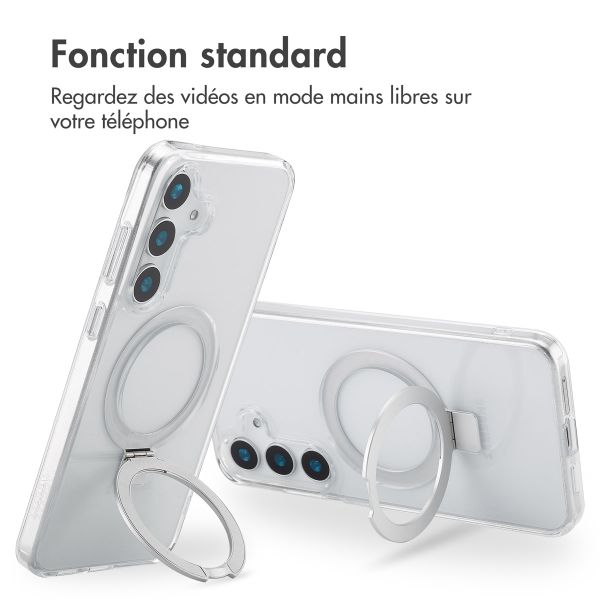 Accezz Coque Ring Stand avec MagSafe Samsung Galaxy S25 Plus - Transparent