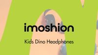 imoshion Casque sans fil pour enfants Dino LED Light - Limiteur de décibels - Avec câble AUX - Lavender Lilac / Yellow
