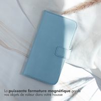 Selencia Étui de téléphone en cuir véritable iPhone 13 Mini - Bleu clair