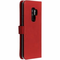 Selencia Étui portefeuille en cuir véritable Samsung Galaxy S9 Plus - Rouge