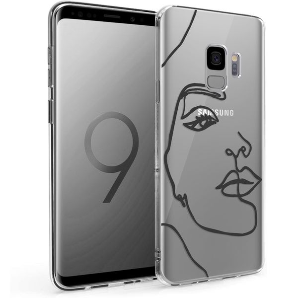 imoshion Coque Design Samsung Galaxy S9 - Visage abstrait - Noir