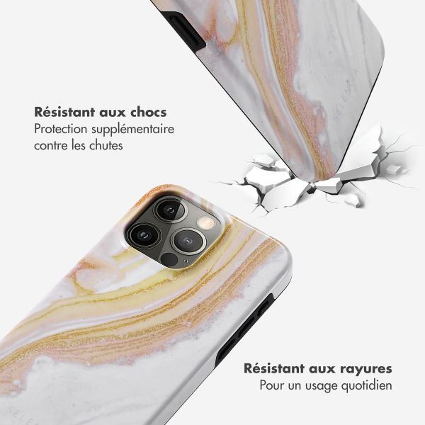 Selencia Coque arrière Vivid Tough iPhone 15 Pro Max - Chic Marble Gold