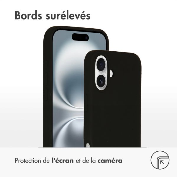 Accezz Coque Liquid Silicone avec MagSafe Apple iPhone 16 Plus - Noir