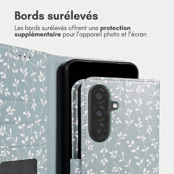 imoshion Étui de télephone portefeuille Design Samsung Galaxy A37 (5G) - Smoke Green Flowers