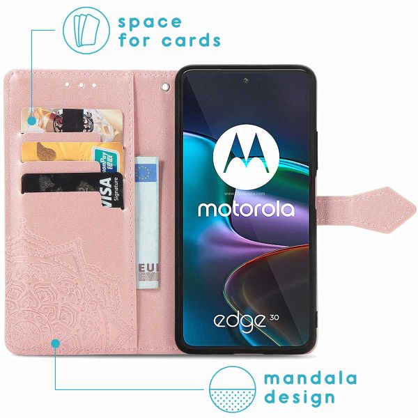 imoshion Etui de téléphone portefeuille Mandala Motorola Edge 30 - Rose Dorée