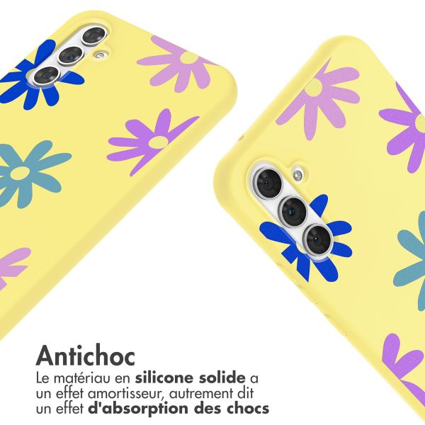 imoshion Coque design en silicone avec cordon Samsung Galaxy A54 (5G) - Yellow Flower Distance