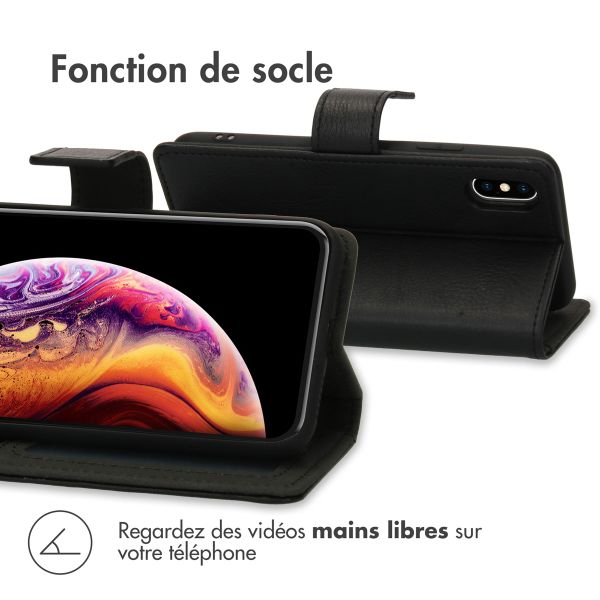 imoshion Étui de téléphone portefeuille Luxe iPhone Xs / X - Noir