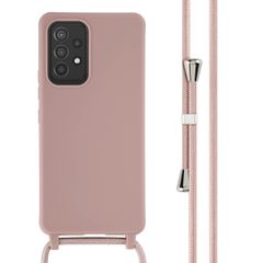 imoshion Coque en silicone avec cordon Samsung Galaxy A53 - Sand Pink