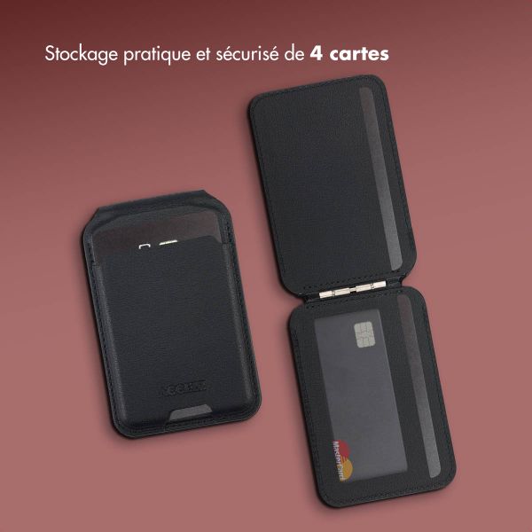 Accezz Portefeuille en cuir avec support - Compatible avec MagSafe et Qi2 - Onyx Black