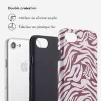 Selencia Coque arrière Vivid Apple iPhone SE (2022 / 2020) / 8 / 7 / 6(s) - Trippy Swirl Dark Rose