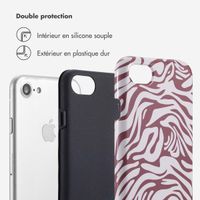 Selencia Coque arrière Vivid Tough iPhone SE (2022 / 2020) / 8 / 7 / 6(s) - Trippy Swirl Dark Rose