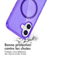 imoshion Coque Pailletée avec MagSafe Apple iPhone 16 - Paillettes Violet