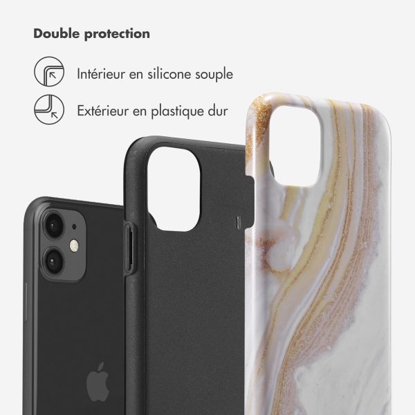 Selencia Coque arrière Vivid Apple iPhone 11 - Chic Marble Gold