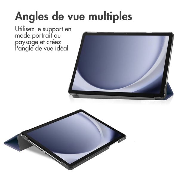 imoshion Coque tablette Trifold Samsung Galaxy Tab A9 Plus - Bleu foncé