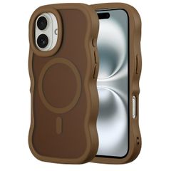 Selencia Coque arrière Wavy avec MagSafe Apple iPhone 16 - Mocha Brown